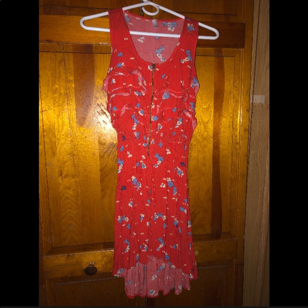 Front Ruffle & Zipper High low Sundress